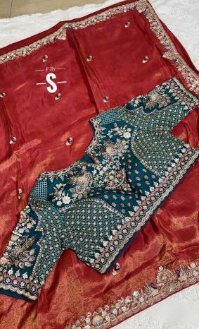 Shorya tissue organza saree bulk clothing suppliers india